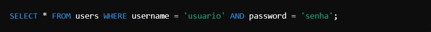 Imagine uma aplicação que execute a seguinte consulta SQL para autenticar um usuário: